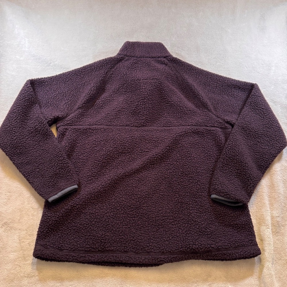 Carhartt Sherpa Fleece Pullover Quarter Snap Outdoor Jacket Deep Purple Sz L - Picture 11 of 13